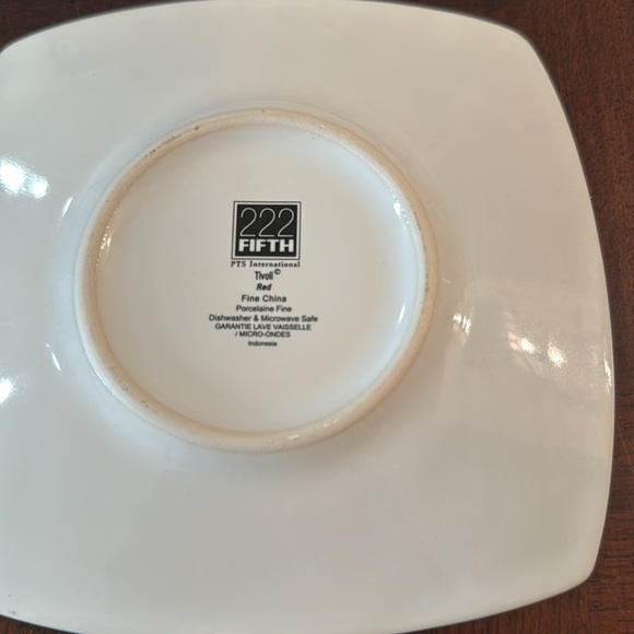 Red Christmas Tree Plates Partridge Holiday Cookie Dessert 222 Fifth Tivoli - Picture 7 of 10